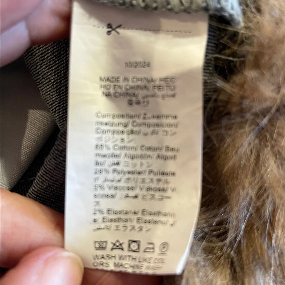 Y2K Goth Denim Mini Skirt Faux Fur Hem Cross Embroidery XL Alt Grunge - Picture 6 of 10